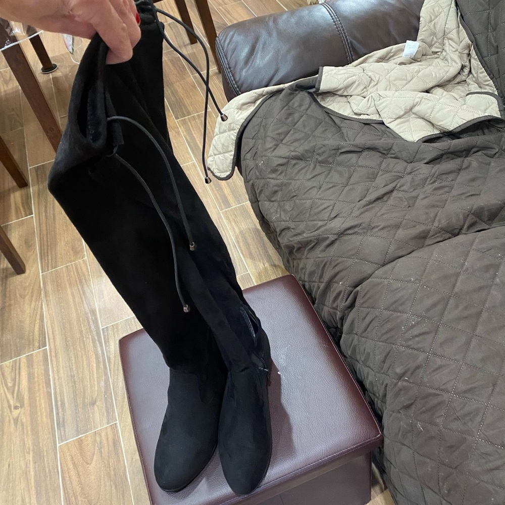 Faux suede over the knee boots
